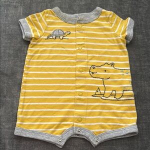 Yellow Striped Kids One Piece